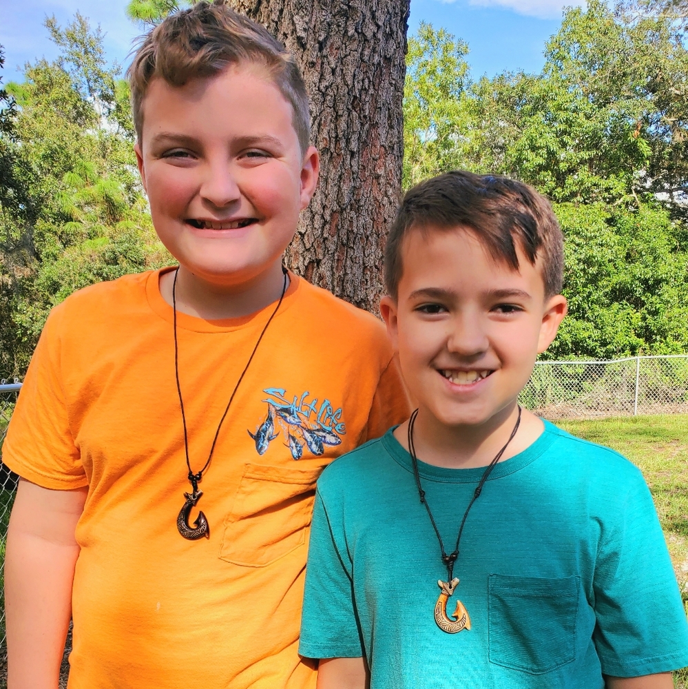 🎣 Light and Dark Brown Fish Hook Necklaces 🎣